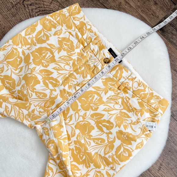 Lands End Mid Rise Straight Leg Crop Chino Pant Golden Sunflower Floral Size 6 - Picture 12 of 15